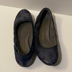 Cole Haan Zerogrand Navy Blue Leather Ballet Flats
